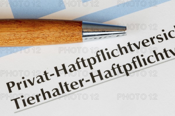 Close-up of private liability insurance documents