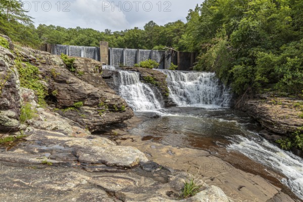 A. A. Miller dam and the upper section of Desoto Falls on the Little River at Desoto State park