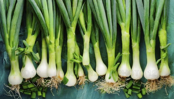 Vegetable, spring onion or spring onion, also known as winter onion, Allium fistulosum