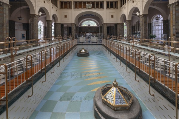 Historic fountain hall, inaugurated in 1842, replaced by a new building in 1911, Bad Kissingen,