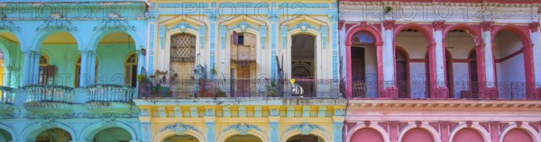 Scenic colorful Old Havana streets in historic city center (Havana Vieja) near Paseo El Prado and