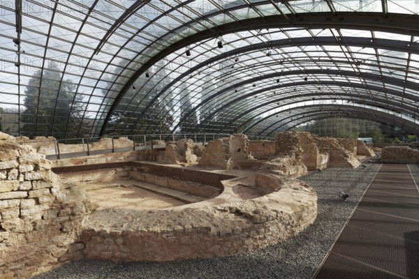 Roman bath ruins Badenweiler, swimming pool remains, spa town Badenweiler, Black Forest,