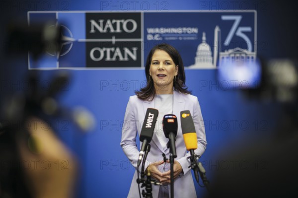 Annalena Bärbock (Alliance 90/The Greens), Federal Foreign Minister, gives a press briefing on the