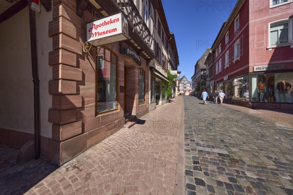 Pharmacy museum with nose sign in the main street in Miltenberg, Lower Franconia, district of