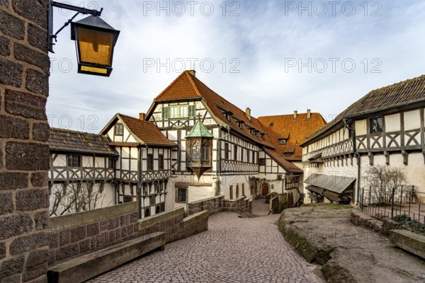 Bailiwick with the Nuremberg Oriel, Wartburg Castle, UNESCO World Heritage Site in Eisenach,