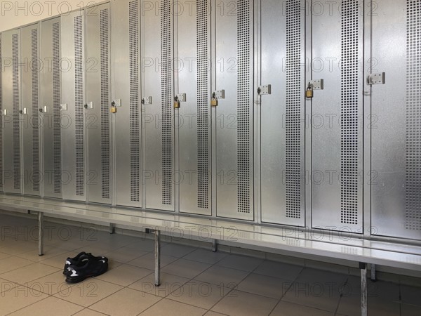 Interior photo, locker, changing room, changing cubicle, clothes lockers, sports shoes, Stuttgart,