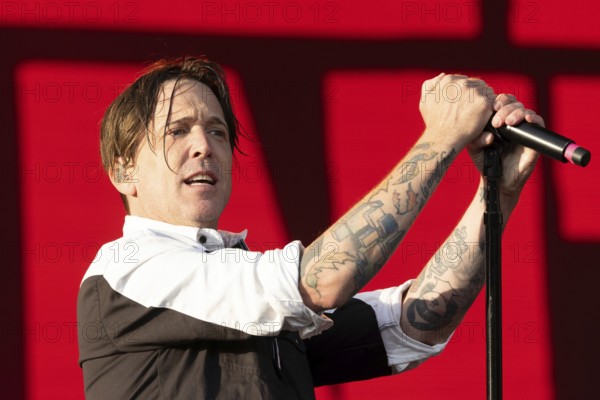 Adenau, Germany, 8 June 2024: Billy Talent (Benjamin Kowalewicz, singer) play at Rock am Ring. The