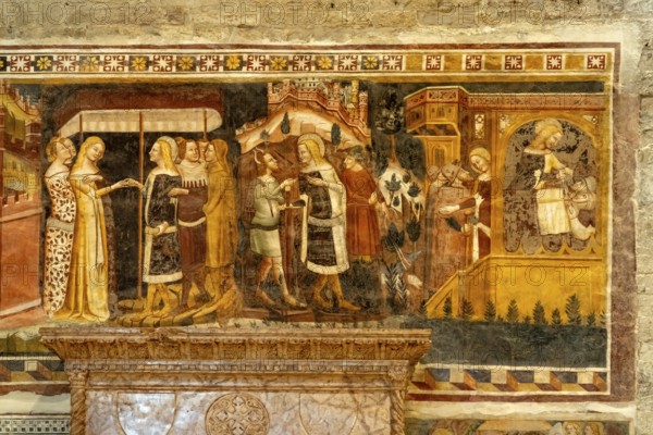 Frescoes in the interior of Trento Cathedral or San Vigilio Cathedral, Trento, Trentino, Italy,