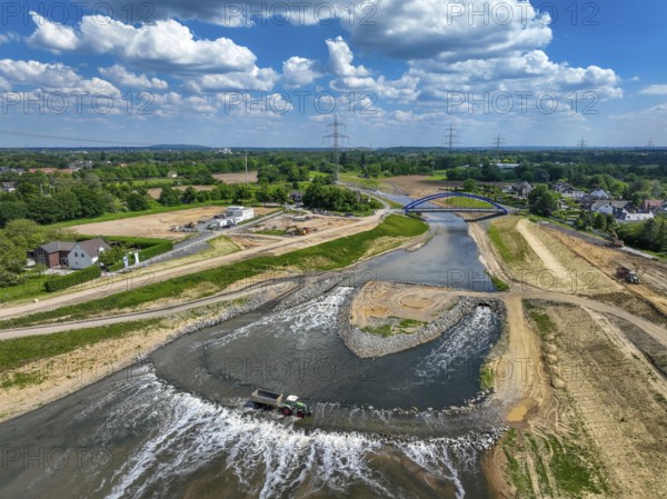 Dinslaken, Voerde, North Rhine-Westphalia, Germany, renaturalisation of the Emscher. Inlet to the
