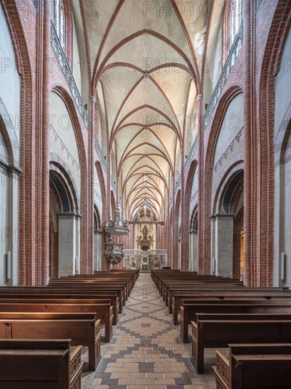 Havelberg Cathedral of St Mary, interior, Brick Gothic, Hanseatic town of Havelberg, Saxony-Anhalt,