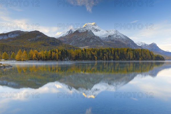 Silsersee, Piz da la Margna, 3158 m, Upper Engadine, Grisons, Switzerland, Europe