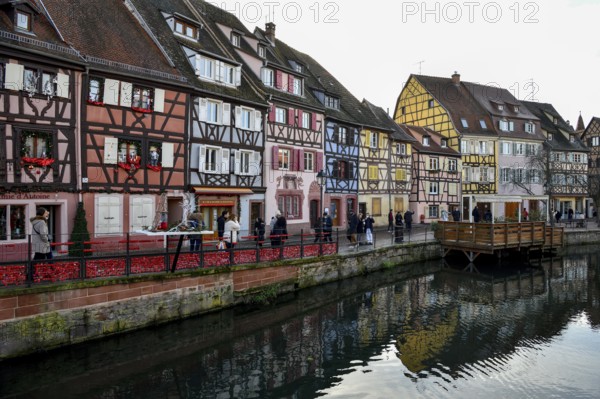 Half-timbered houses on the river Lauch, Petite Venise, Little Venice, Colmar, Département