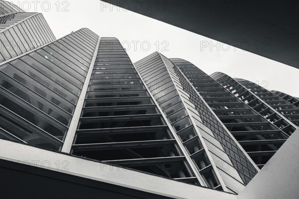 Architecture and buildings in Black and White over City of Arts and Sciences in Valencia, Spain,