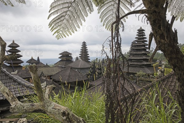 Pura Besakih, largest and holiest temple of Hindu religion in Bali on the slopes of Mount Agung,