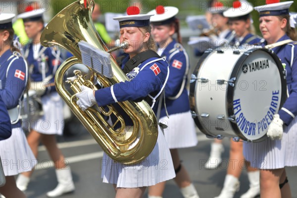 Participants and spectators at the traditional Schuetzenumzug on 09.07.2017 in Iserlohn, Germany,