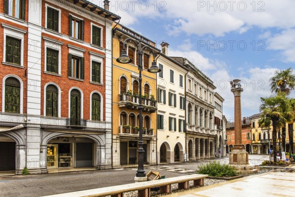 Palaces on the old town streets, medieval old town, Portogruaro, Veneto, Friuli, Italy,
