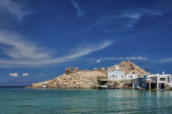 Greek village scenic picturesque view in Greece, the beach and fishing village of Firapotamos in