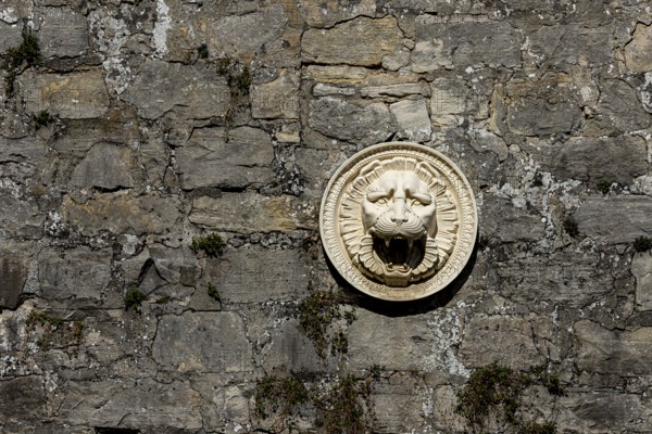 Ornaments on the façades of the Roman baths in Sanssouci Palace Park, Potsdam, Brandenburg,
