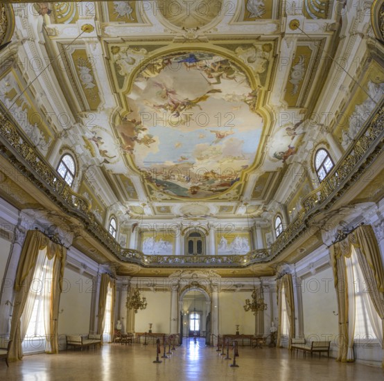 Ballroom with fresco by Giovanni Battista Tiepoloin the Villa Pisani, Stra, Province of Venice,