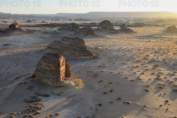 Qasr Al-Farid, 2000 year old tomb of the Nabataeans, blue hour, Hegra or Madain Salih, AlUla