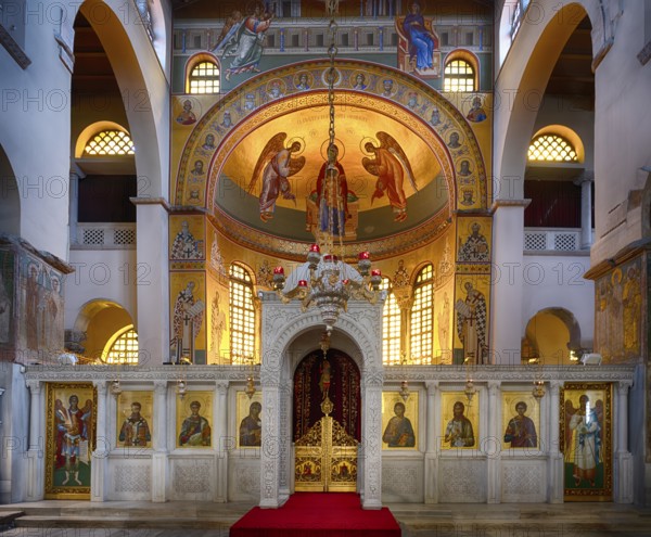 Interior view of Hagios Demetrios Church, also known as Agios Dimtrios or Demetrios Basilica,
