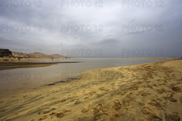 Playa Risco del Paso beach, Playa de Sotavento, Pajara, Fuerteventura, Canary Islands, Spain,