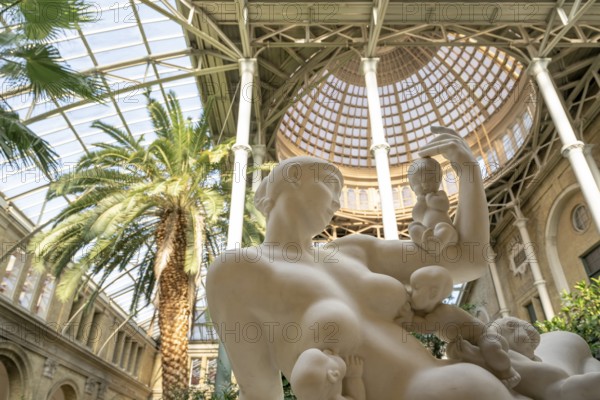 The Water Mother, marble sculpture by Kai Nielsen, Palm Garden, dome, Ny Carlsberg Glyptotek or New