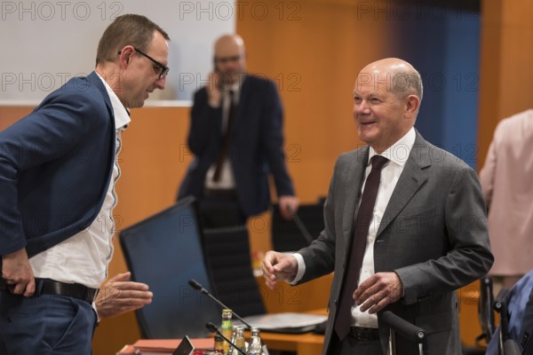 Olaf Scholz (Federal Chancellor, SPD) at the welcome address in front of the consultations at the