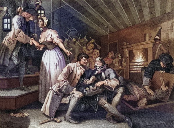 Industry and Idleness The idle prentice betrayed by a prostitute From the original design by