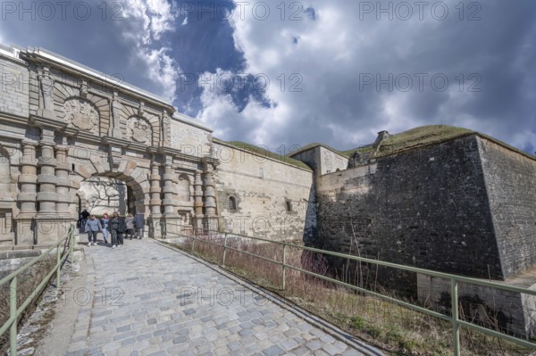 Fortress portal of the Hohenzollern fortress Wülzburg, a historic Renaissance fortress, built