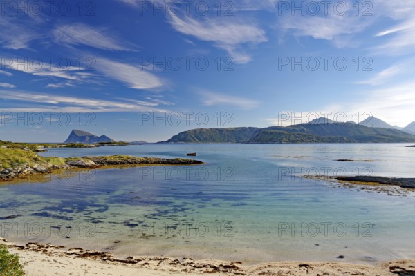 Crystal clear bays and sandy beaches on Sommarøy, summer, holiday, Troms og Finnmark, Norway,