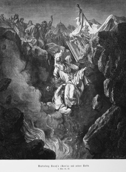 Bible, Punishment of Korah or Cyrus and his mob, Genesis 16, 33, Moses, Old Testament, punishment,