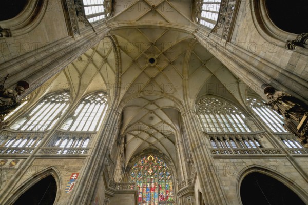 Prague castle, Gothic Metropolitan Cathedral of Saints Vitus, Wenceslas and Adalbert, Ceiling,