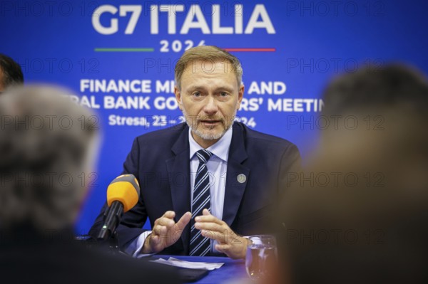 G7 Finance Ministers Meeting in Stresa. Christian Lindner (FDP), Federal Minister of Finance, here
