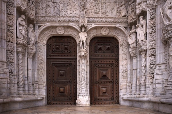 South portal, Hieronymite monastery Mosteiro dos Jerónimos, also known as Mosteiro de Belém, Belém,