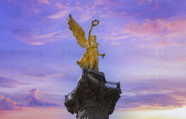 Mexico City, Mexico, 2 June, 2023: Mexico City tourist attraction Angel of Independence column near
