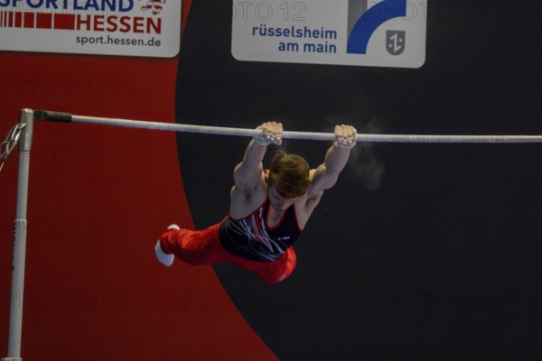 Olympic qualification in apparatus gymnastics in Rüsselsheim Picture: Leonard Prügel on the high