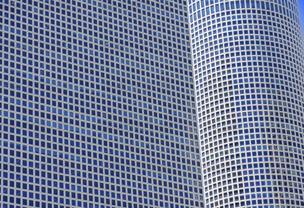 Tel Aviv, Israel, 17 April, 2022: Tel Aviv financial business district skyline includes shopping