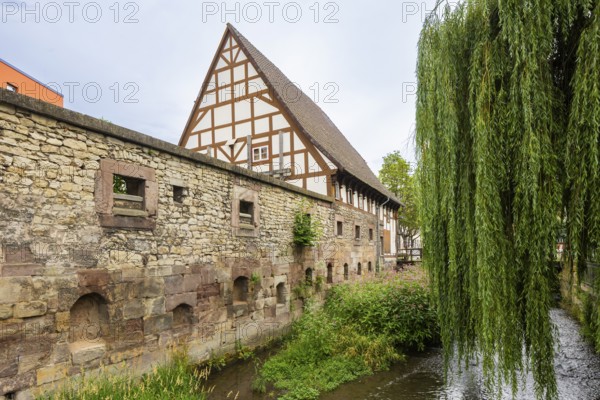 Old Town Stockleffmühle am Mühlgraben, Townscape Göttingen, Göttingen, Lower Saxony, Germany,