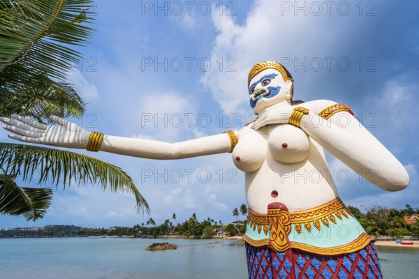 Sculptures at Wat Phra Yai, Buddhist temple, religion, Buddhism, figure, statue, sculpture,