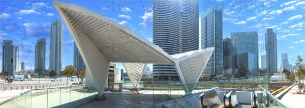 Israel, Tel Aviv financial business district skyline with shopping malls and high tech offices,