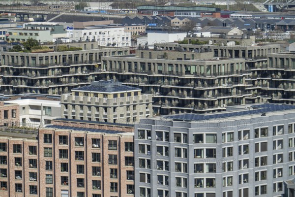Modern residential buildings in the old harbour district, Het Eilandje of Antwerp, formerly