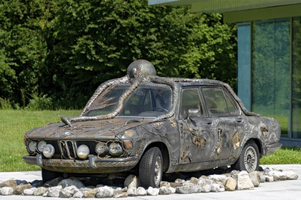 Former BMW 250cs by Lothar-Günther Buchheim, car under water with octopus, underwater, sculpture by