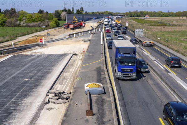 Motorway construction site, the A57 is being widened to 6 lanes on the section between the