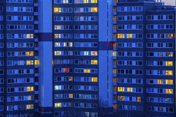High-rise buildings in the Bensberg residential park, Bergisch-Gladbach, 18-storey housing estate