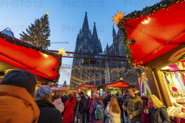 Christmas market on Roncallli Square, right next to Cologne Cathedral, in the historic centre of