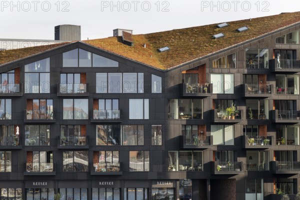 Contemporary architecture, Krøyers Square residential complex, inspired by historic warehouses,