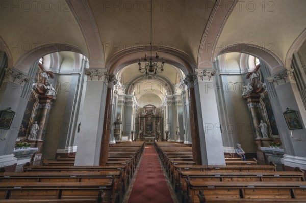 Interior of the parish church, founded in 1307, baroqueised in the 18th century, Schärding, Lower
