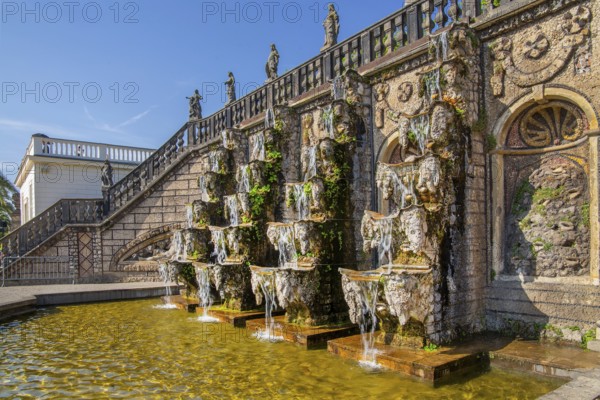 Water stairs at the palace in the Great Garden, Herrenhausen Gardens, Hanover, Lower Saxony,