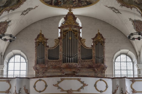 Organ built in 1967, built in the Heilig Kreuz Minster around 1400, Rottweil, Baden-Württemberg,